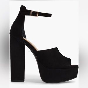 Black Suede Platform Heels